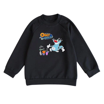 Світшот дитячий чорний з принтом Oggy and the Cockroaches Оггі та Кукарачі DM-10455 110 см