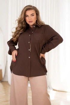 Рубашка plus size із софту вільного крою ST-Style 82561 58-60 Шоколадний