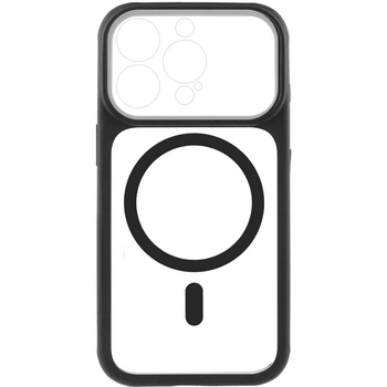Чохол GETMAN Moon Clear для Apple Айфон 13 Pro, прозорий TPU, MagSafe, захист камери Black