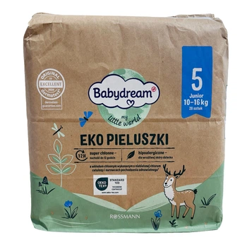 Эко подгузники Babydream 5 Junior (10-16 кг), 28 шт (My Little World)