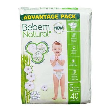 Подгузники Bebem Natural 5 Junior (11 – 18 кг), 40 шт