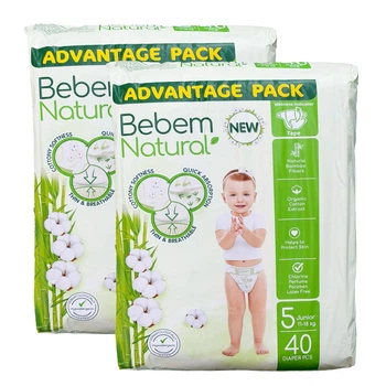 Подгузники Bebem Natural 5 Junior (11 – 18 кг), 80 шт