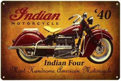 Металева табличка "Indian Four ’40 – Most Handsome American Motorcycle" (ms-105057)