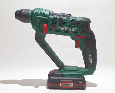 Акумуляторний перфоратор Parkside 20 В SDS-plus 2 режими 1 Дж 0–900 об/хв до 5000 уд/хв LED підсвітка акумулятор 2 Аh зарядний пристрій в комплекті