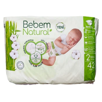Підгузки Bebem Natural 2 Mini (3 - 6 кг), 42 шт