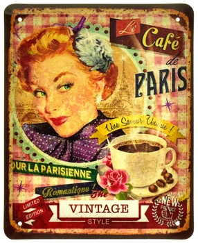 Металева табличка "Le Café de Paris" (ms-105112)