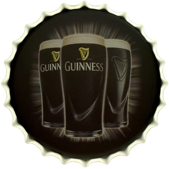 Металлическая табличка "Guinness – Винтажный Барный Декор С Бокалами Пива" (ms-105203)