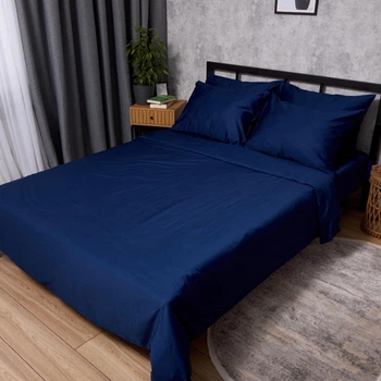 Комплект постільної білизни Moon&Star Сатин Premium Navy Blue євро 200х220 наволочки 2х50х70 (MS-820012366)