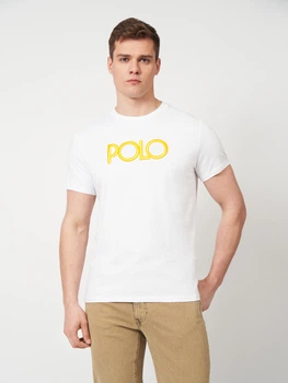 Футболка хлопковая длинная мужская Polo Ralph Lauren 11740 XL Белая с вышивкой (smt2000000045733)