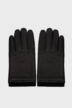 Чоловічі чорні шкіряні рукавички CASHMERE LINED LEATHER GLOVES Gant L 9930051