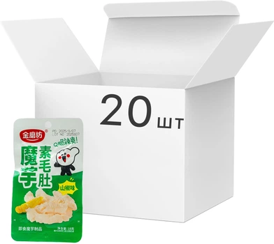 Упаковка снеков латяо Golden Mill Konjac Tripe Sour & Hot Конжак Кисло-острый 18 г х 20 шт (6925678103249)