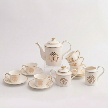 Чайний сервіз Premium Porcelain Monogram Gold 15 предметів
