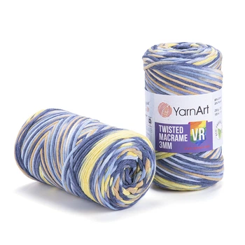 Шпагат градієнт YarnArt twisted macrame 3mm VR 250г цитрусовый джинс (915)