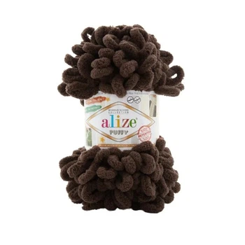 Пряжа фантазійна Alize Puffy 100г петельна Пуффі трюфель №26