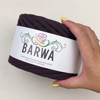Пряжа стрічкова Barwa трикотажна плоска для в'язання макраме Брауні №18