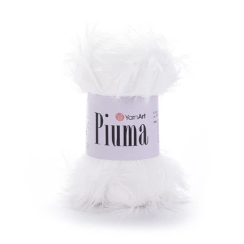 Пряжа пухнаста YarnArt Piuma 50г Піума сніг білий (№4401)