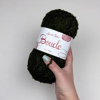 Пряжа букле Avanti Yarn Boucle для ткацтва в'язання макраме 100г темний хакі (№3)