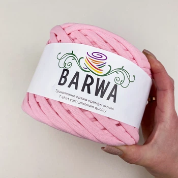 Пряжа стрічкова Barwa трикотажна плоска для в'язання макраме Рожева Мрія №26