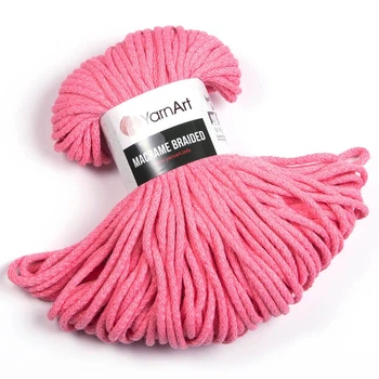 Шнур для макраме YarnArt Macrame Braided 250гр 67м рожевий (№762)