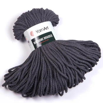 Шнур для макраме YarnArt Macrame Braided 250гр 67м темно-сірий (№758)