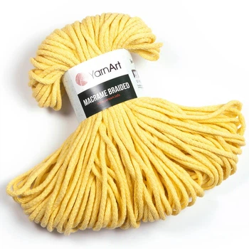 Шнур для макраме YarnArt Macrame Braided 250гр 67м світло-жовтий (№764)