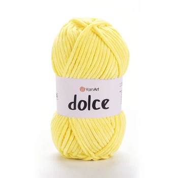 Пряжа плюшева YarnArt Dolce в'язання іграшок пледів одягу лимонна (№851)