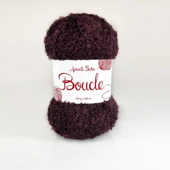 Пряжа букле Avanti Yarn Boucle для ткацтва в'язання макраме 100г бордо (№33)