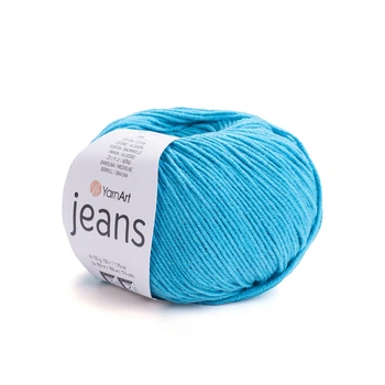 Пряжа YarnArt Jeans для в'язання 50г яскраво-бірюзова (№55)