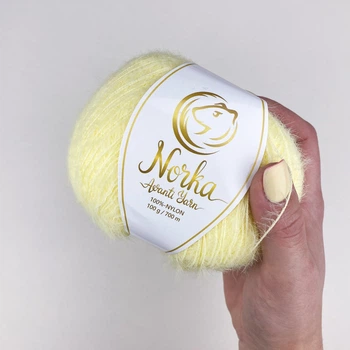 Пряжа пухнаста Avanti Yarn Norka 100г Норка блідо-жовта (№825)