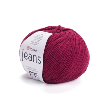Пряжа YarnArt Jeans для в'язання 50г бордо (№66)