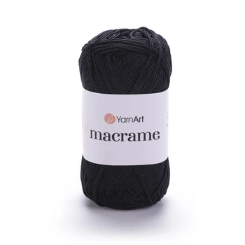 Пряжа поліестер YarnArt Macrame 2 мм 90г чорний (№148)