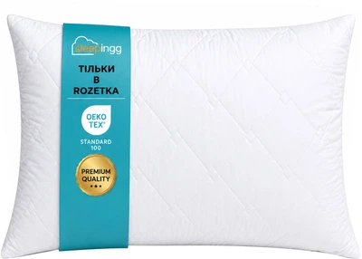 Подушка для сну Sleepingg Антиалергенне волокно 50х70 Біла стьобаний чохол (4820227283200)