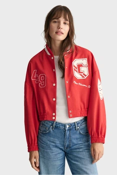 Жіночий червоний бомбер CROPPED VARSITY Gant L 4700308