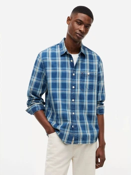 Рубашка хлопковая мужская Tommy Hilfiger XM06584-1CD(Boyd Indigo Plaid Washed) L Индиго (198296948615)
