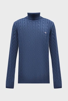 Чоловічий синій светр COTTON CABLE Gant XXL 8050607