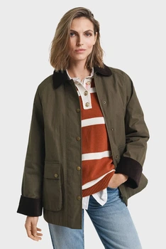 Жіноча темно-зелена вощана куртка WAXED COTTON BARN Gant M 4700382
