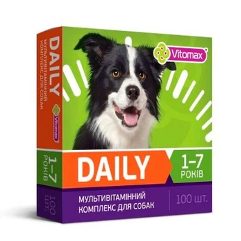 Витамины для собак 1-7 лет Vitomax Daily 100 таб.