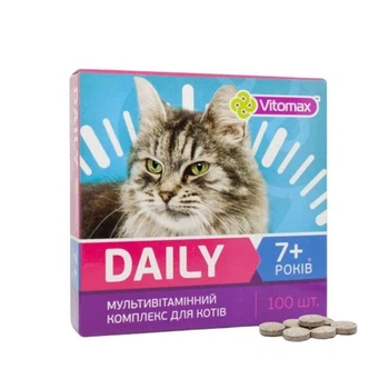 Витамины для кошек 7+ лет Vitomax Daily 100 таб.