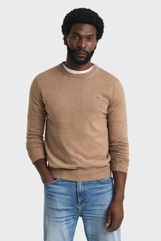 Чоловічий бежевий джемпер CLASSIC COTTON C-NECK Gant S 8030561