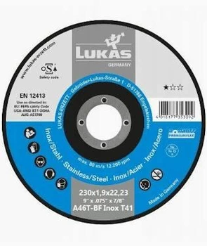 Відрізний диск LUKAS INOX 230×1.9×22.23 мм по нержавійці