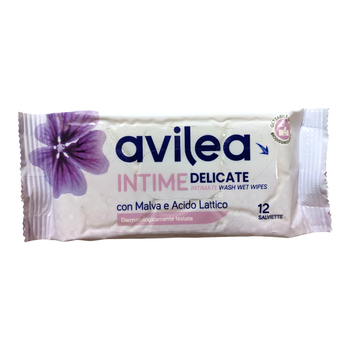 Вологі серветки для інтимної гігієни делікатні AVILEA salv.int.delicate 12 шт.
