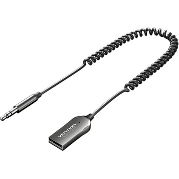Автомобільний аудіоприймач AUX TRS 3.5мм USB Bluetooth 5.4 Coiled Cable 1.5M Сірий Zinc Alloy
