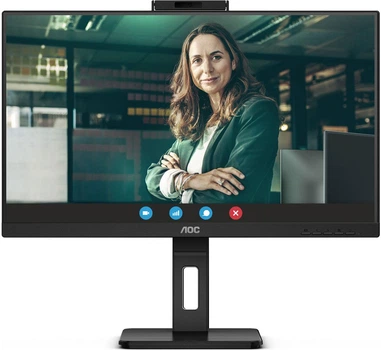 Монитор TFT 27" AOC Q27P3QW, QHD, IPS, 75Hz, 2xHDMI, DP, USB-hub, webcam, HAS, Pivot, колонки, черный