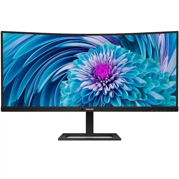 Монитор TFT 34" Philips 346E2CUAE, VA, изогнутый, WQHD, DP, HDMI, USB-С, HAS, колонки, черный