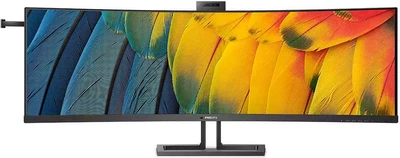Монитор TFT 44,5" Philips 45B1U6900CH, Dual QHD, VA, изогн., 2xHDMI, DP, USB-C, RJ-45, USB-hub, cam, HAS, кол