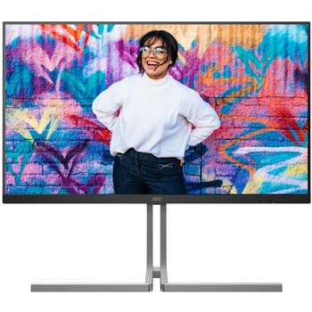 Монитор TFT 31.5" AOC U32U3CV, Nano IPS, UHD, 2xHDMI, DP, USB-C, RJ-45, USB-hub, HAS, Pivot, кол.,черно-серебр