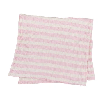 Плед-накидка 77*82 см Barine - Stripe Muslin pembe рожевий 77*82