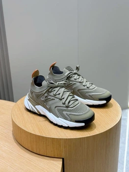 Чоловічі кросівки Louis Vuitton VNR кольору хакі, текстиль flyknit, масивна підошва 44 розмір
