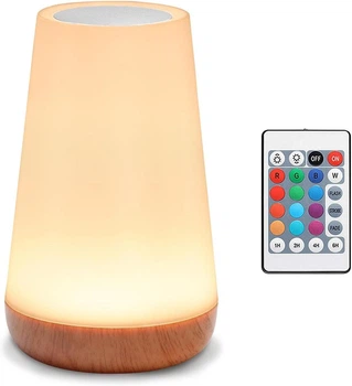 Сенсорная ночная лампа RGB 13 цветов с пультом, беспроводной LED светильник USB аккумуляторный, прикроватная лампа с таймером уценка