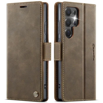 Чохол-книжка CaseMe RFID з нубуку для Samsung S25 Ultra Коричневий